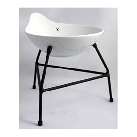 Modern Black And White Dog Bowl From Melia With or Without Elevated Feeder