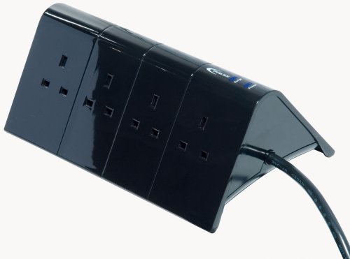 Childrens Toyshop  Electronics : Philex 4-way Surge Protected PowerRidge in Piano Black 1m