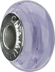 Authentic Chamilia Silver Lilac Spin Murano Charm - Retired