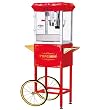 Great Northern Popcorn Red Foundation Antique Style Popcorn Popper Machine Complete with Cart and 8-Ounce Kettle