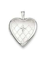 Sterling Silver & Diamond 20mm D/C Heart Locket
