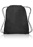 Insulated Drawstring Backpack Cooler Bag, Black