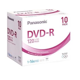 Panasonic DVD-R 4,7GB 16x Speed, Jewel Case - 10Pack