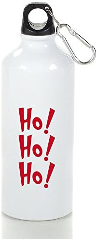 WATE Ho Ho Ho Xmas Quote Art Print Aluminum Water Sports Bottle White For Traveling Climbing Hiking Biking
