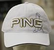 Brand New PING Embroidered 100% Cotton Golf Cap White with Yellow Trim on White