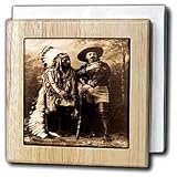 Sitting Bull and Buffalo Bill 1895 Sepia - 6 Inch Tile Napkin Holder