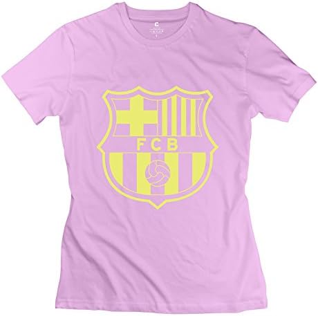 JIEN Women's UEFA 2015 FCB Barcelona FC Red Core Crest T-shirt S Pink