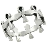 Sterling Silver Ankh Cross Ring Link Series (Available in Sizes 6 to 10)