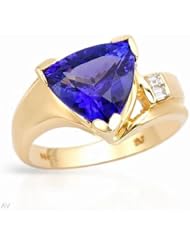 14K Yellow Gold Tanzanite and Diamond Ring -- LIFETIME WARRANTY