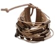 Bamboo and leather bracelet, 'Dark Brown Amazon' 2" W 7.1" L