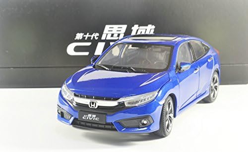 Blue 1:18 Alloy Model Car Honda Civic 10 2016 Sedan FC1 SI Toy Miniatures Collection Gifts Diecast Vehicle