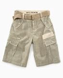 Guess - GUESS? Boys Plaid Belted Cargo Short