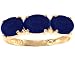 14K Yellow Gold Oval Three-Stone Ring-Lapis Lazuli, size5