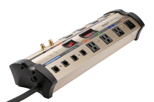 Monster HTS 1000 MKIII PowerCenter with Clean Power Stage 2 (8 AC outlet, 2 coax, phone & network)