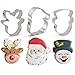 Ann Clark Cookie Cutters 3-Piece Faces of Christmas Cookie Cutter Set with Recipe Booklet, Santa Face, Reindeer Face and Snowman Face