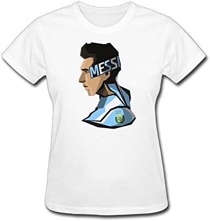 Yaoukeji Women's Lionel Messi Argentina National Team Needs You Messi National Team Exclusive Avatar T-shirt Size XXL White
