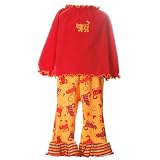 New Infant Baby Girls Clothes RED Kitten Top Pant Set Fall MIS TEE V-US 6-24M