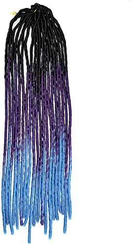 Colorlife 1 Pack 20" Black Purple Blue Color Soft Dread Lock Crochet Braid Hair Extension Synthetic Braiding Hair