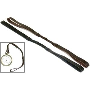 2 Black Brown Leather Pocket Watch FOB Holder Railroad