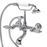 American Bath Factory F1-1133-CH-F9-9300-KL-CH F1-1133 Wall Mount Bathtub Faucet, Krystal Lever Hand