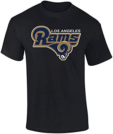 Los Angeles Rams Back In LA T-shirt, 100% Cotton (3XL, Black)