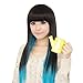 DAYISS Black+Blue Color Fashion Womens Lady Sexy Straight Wigs Style Cosplay Long Hair
