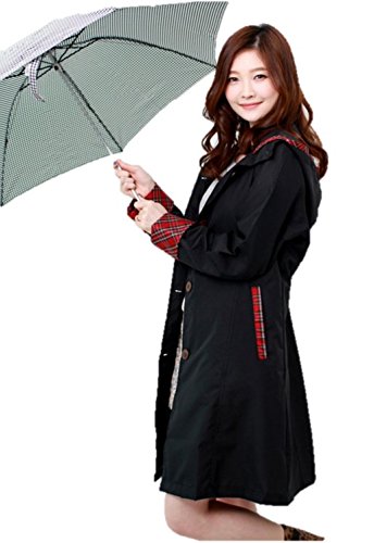 Veroman レディース レインウェア トレンチコート チェック柄