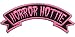 HORROR HOTTIE Embroidered Arch Patch Iron-On Pink