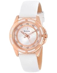 Bulova Womens 98P119 Enamel Inlayed Case Watch