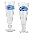 Utah Jazz 2pc Pilsner Glass Set with Basketball on stem - Oval Logo NBA Basketball