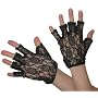 Fancy Dress Gloves | Fingerless Lace Gloves Black