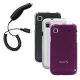 Three Crystal Hard Cases / Covers / Shells (Clear, White, Purple) & Car Cha ....