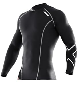 2XU Men's Compression Long Sleeve Top (Black/Black, X-Large)