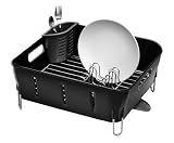 simplehuman Dish Rack, Compact, Plastic, Black