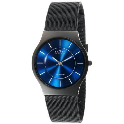 41Eh107UfML Skagen Mens Titanium Black Mesh Watch #233LTMN