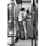 (16x20) Urban Romance Kissing in Subway Car Art Print Poster