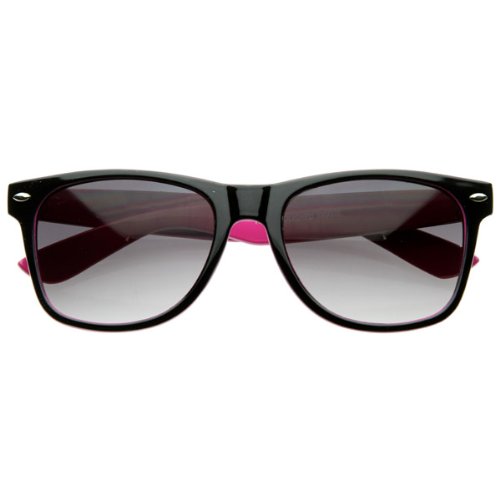 Two Tone Color Neon Classic Wayfarer Style Sunglasses
