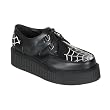 CREEPER-426, 2", P/F Embroidere Wht Spider Web Creeper Shoe