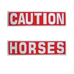 Reflective Sticker CAUTION HORSES