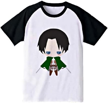Animeblooms - Attack on Titan Shingeki No Kyojin Levi White Cutie T-shirt Size L