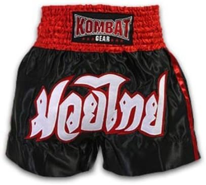 Kombat MMA Muay Thai Boxing Black Satin Boxing Shorts 101 (M)