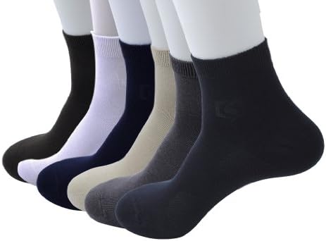 OurSilkRoad Men's Bamboo Long Thin Dress Socks Pack of 6 Colorful
