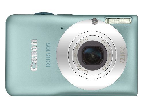 Canon IXUS 105 Digitalkamera (12 Megapixel, 4-fach opt. Zoom, 6.9 cm (2.7 Zoll) Display, bildstabilisiert) aqua