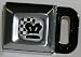Black Queen Chess Piece Interchangeable Seatbelt Belt Buckle! Chessboard Background! Image
