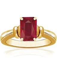 14K Yellow Gold Emerald Cut Ruby Solitaire Ring