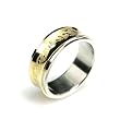 Stainless Steel Concave Gold Inlay Dragon Cubic Zirconia Band Ring - Men