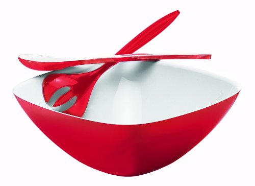Guzzini 28340065 Zweifarbiges Salatset:Sch&uuml;ssel (25 cm) und Besteck Vintage Preisvergleich