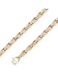 14K Solid Yellow Gold HipHop Bullet Chain Necklace 6.5mm (1/4") 26"