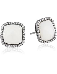 Marcia Moran "Gala" Gunmetal and Cubic-Zirconia Square Stud Earrings