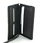 Black Genuine LEATHER Travel Document Passport Zippered Case Holder